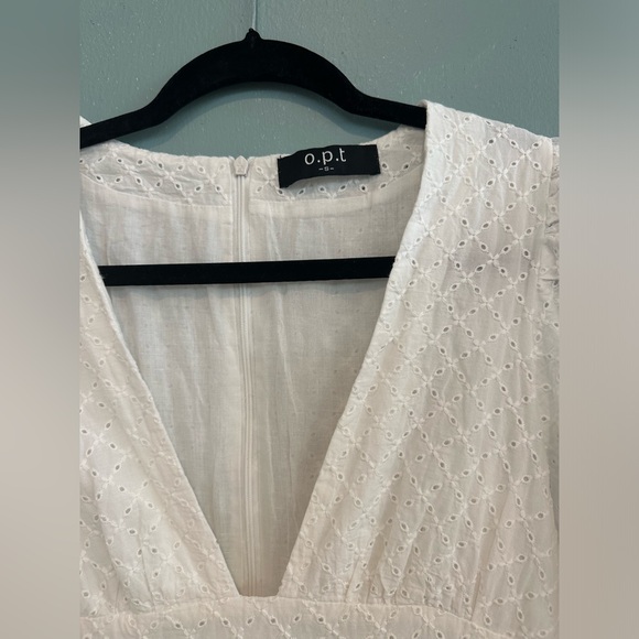 White Puff Sleeve Midid Dress - Picture 3 of 5